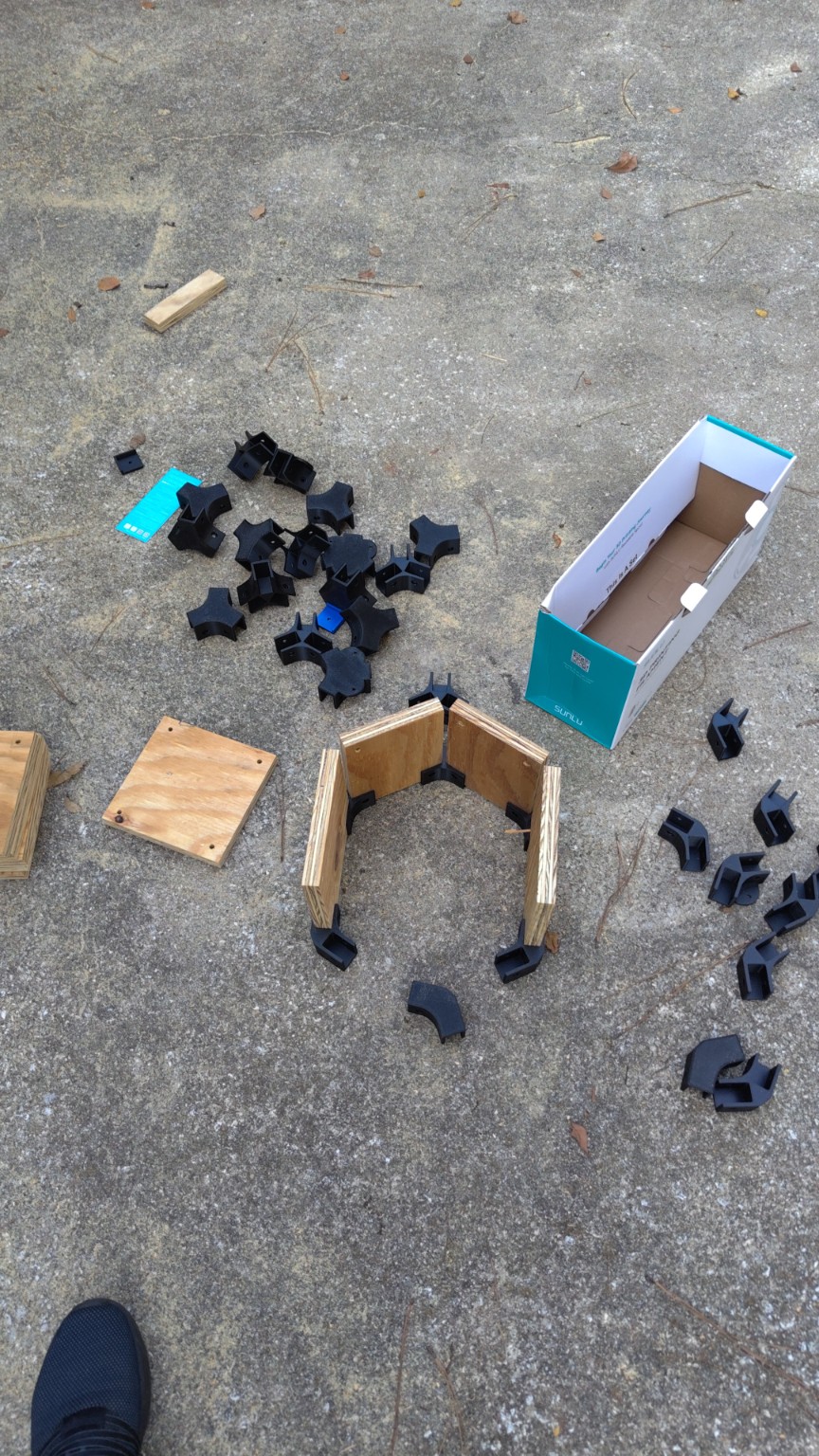 Printed connectors beside the first partly assembled cells